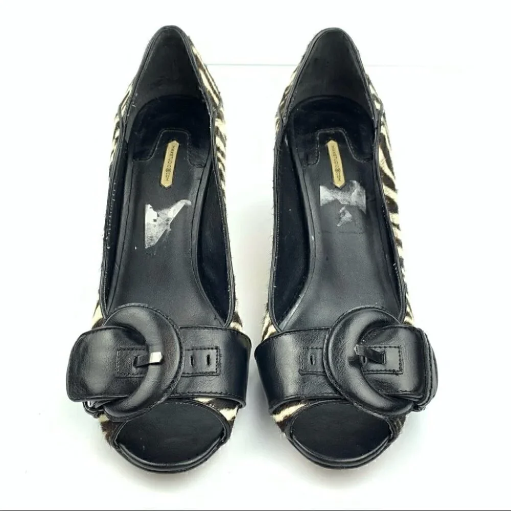 Max studio heels size 6.5 calf hair peep toe